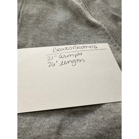 Brooks Brothers Sweater Vest L Gray V Neck Supima Cotton Knit Button Up Rib Trim - Picture 8 of 8